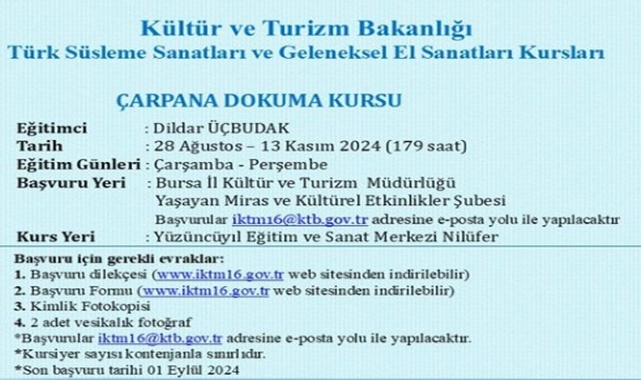 bursa çarpana dokuma kursu