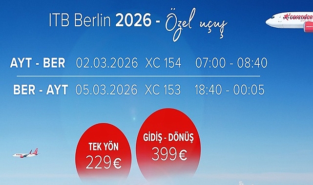 Corendon Airlines’tan ITB Berlin 2026’ya özel Antalya–Berlin uçuşu!